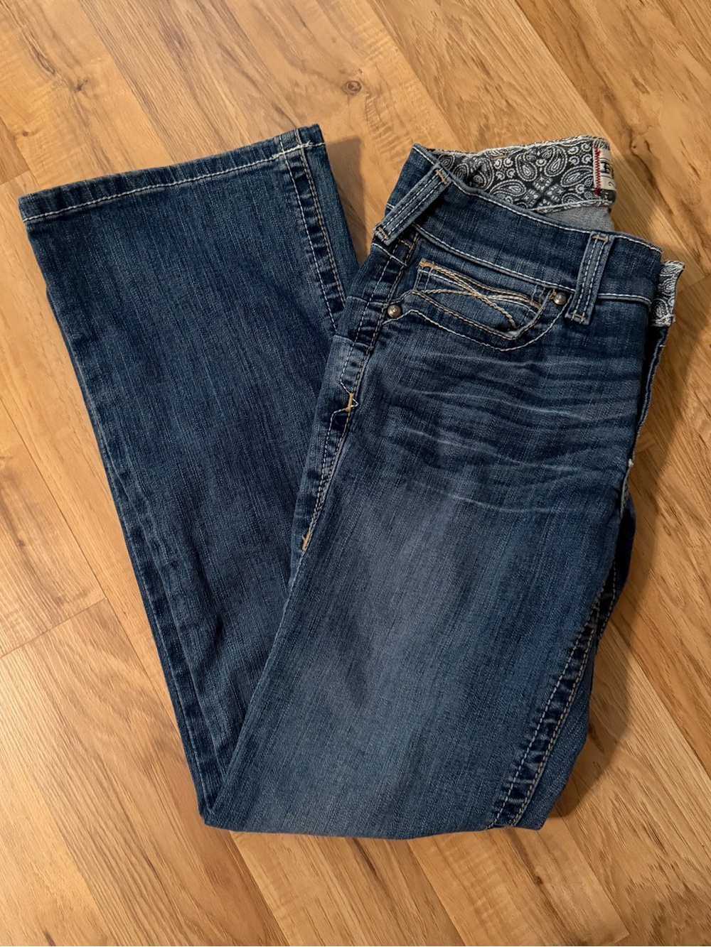 Ariat Real Denim Women's Size 30 Short Jeans Blue Western Cowgirl